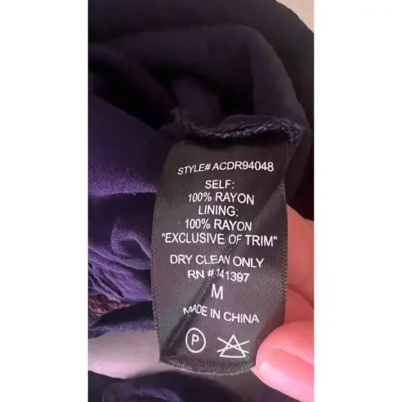 ASTR The Label Womens Size Med Ethel Dress Navy Floral Tassel Long Sleeve - Picture 10 of 11